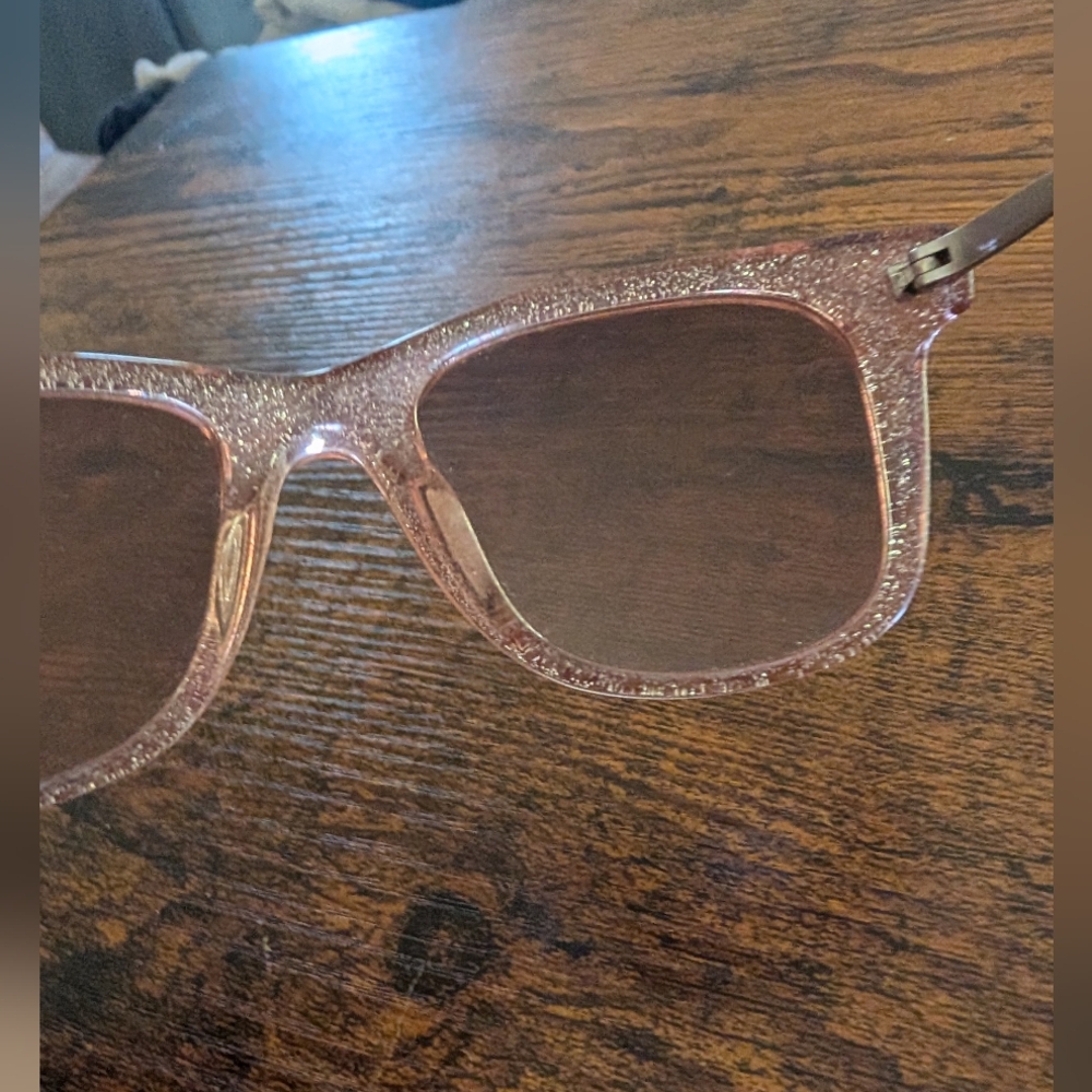 COACH LEGACY STRIPE SQUARE BURGUND/ PINK GLITTER SIGNATURE C SUNGLASSES - Picture 3 of 10